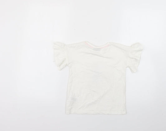 Matalan Girls White   Basic T-Shirt Size 5 Years