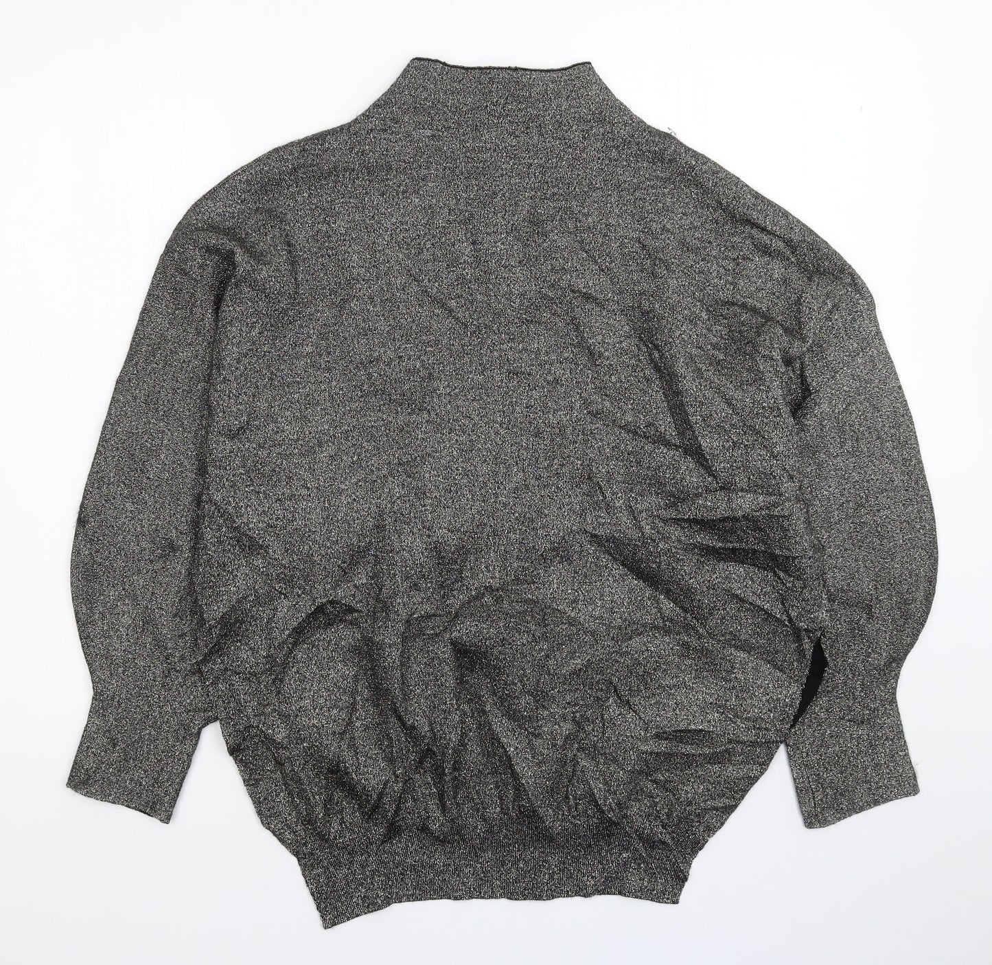 H&M Womens Silver  Knit Pullover Jumper Size S  - Oversized