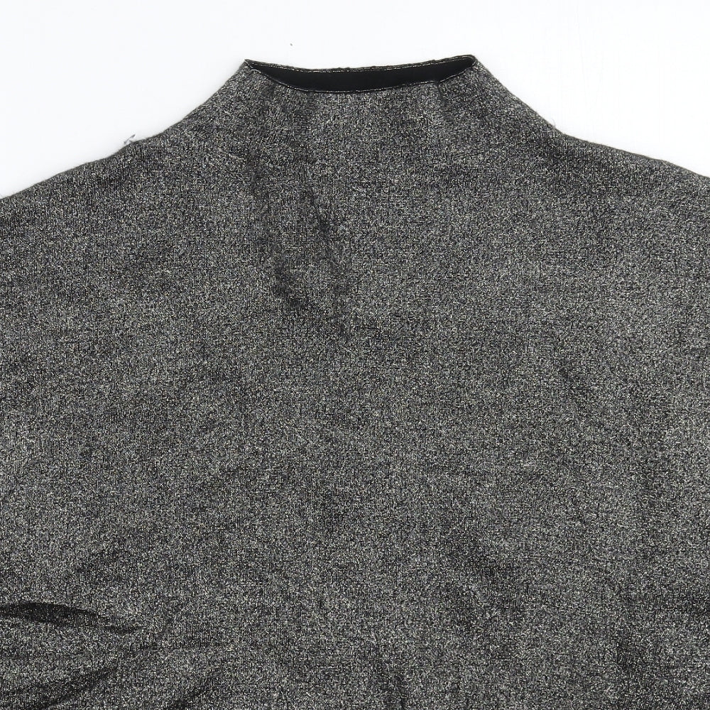 H&M Womens Silver  Knit Pullover Jumper Size S  - Oversized
