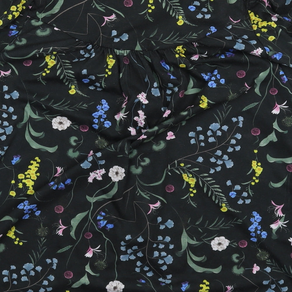 H&M Womens Black Floral  Basic Blouse Size S