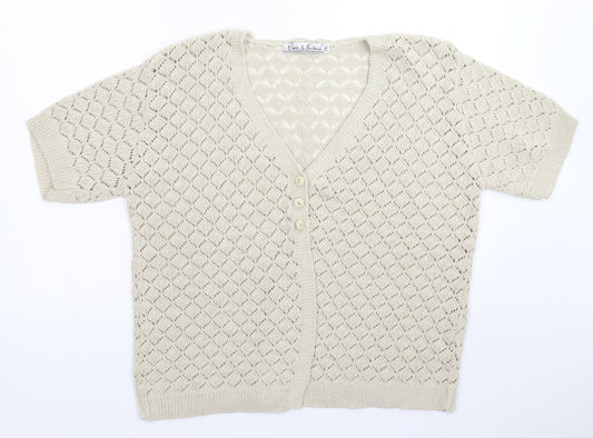 Pure & Natural Womens Grey  Knit Cardigan Jumper Size 2XL