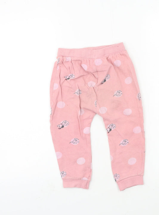 George Girls Pink Geometric Jersey Capri Pyjama Pants Size 2-3 Years  - 101 Dalmatians