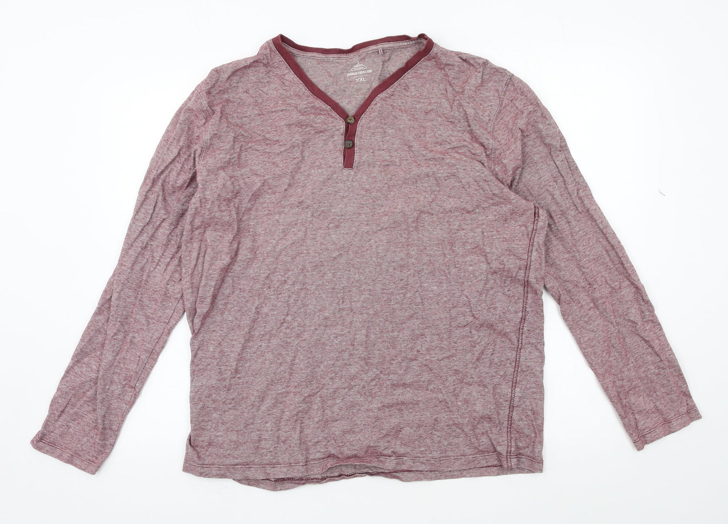 Industrialize Womens Red Striped Jersey Basic T-Shirt Size 2XL