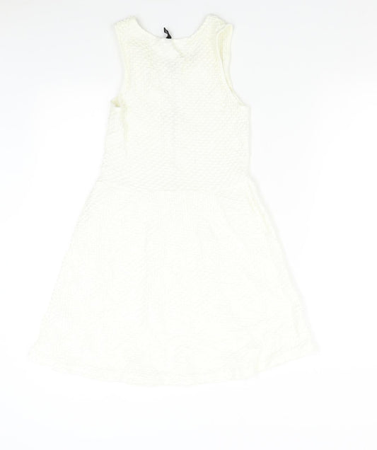 H&M Womens White   Fit & Flare  Size S