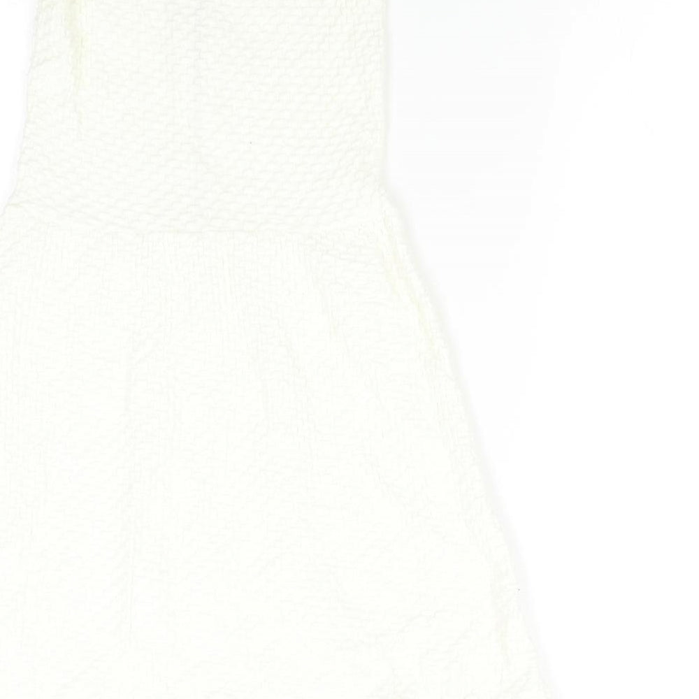H&M Womens White   Fit & Flare  Size S