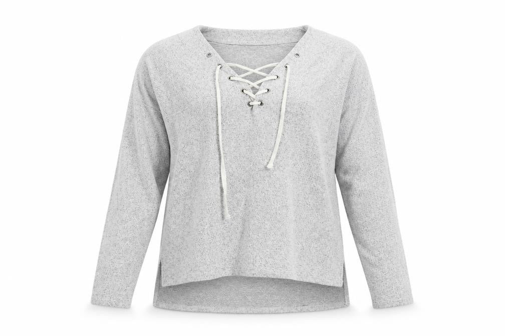 Caution to the Wind Womens Grey Solid  Top Pyjama Top Size M