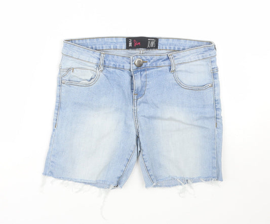 G Chillin Womens Blue  Denim Cut-Off Shorts Size 38
