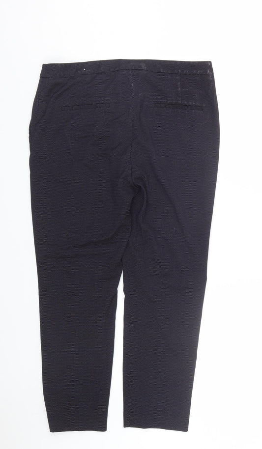 H&M Womens Blue Polka Dot  Dress Pants Trousers Size 16 L25 in