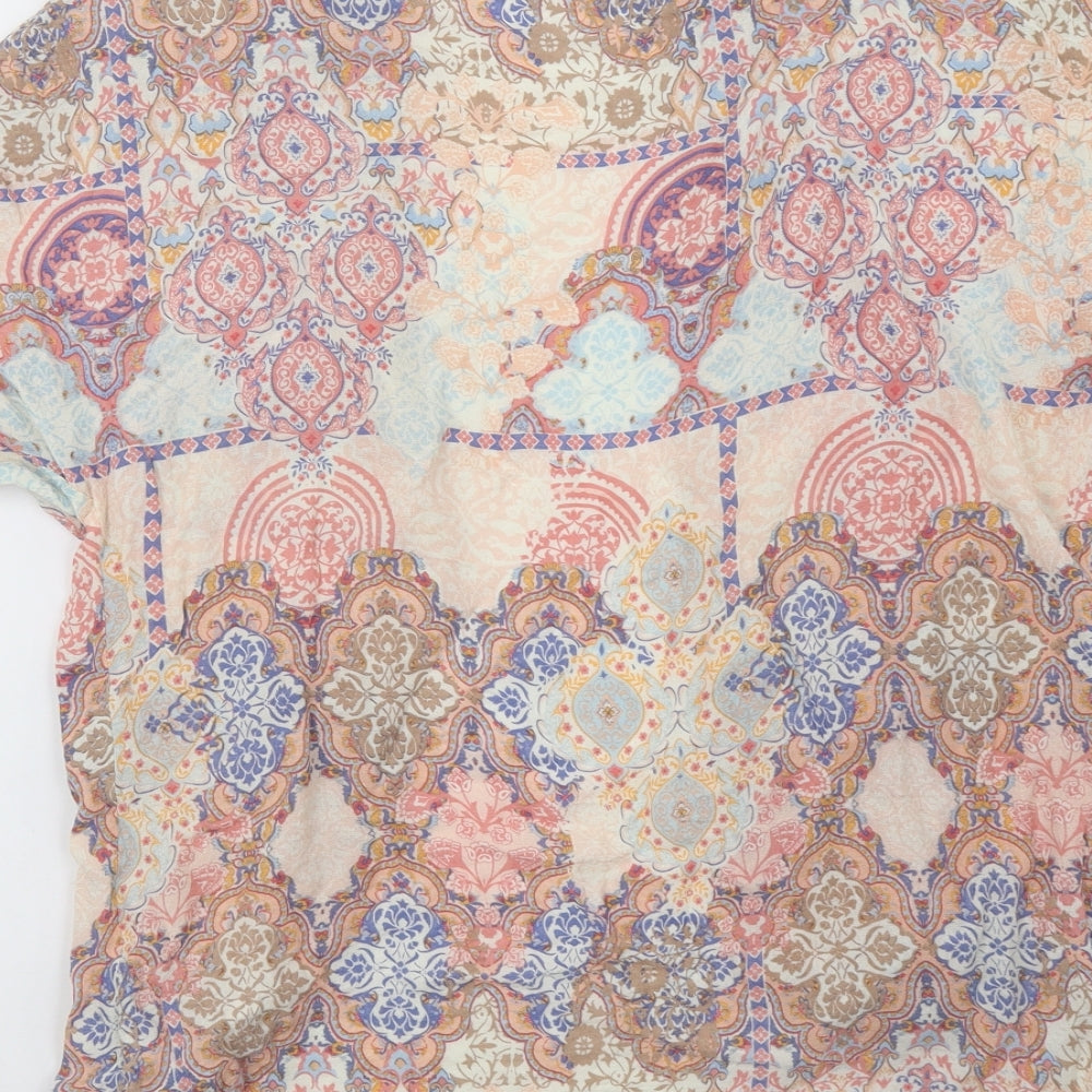 New Look Womens Pink Geometric  Cardigan Jumper Size 8
