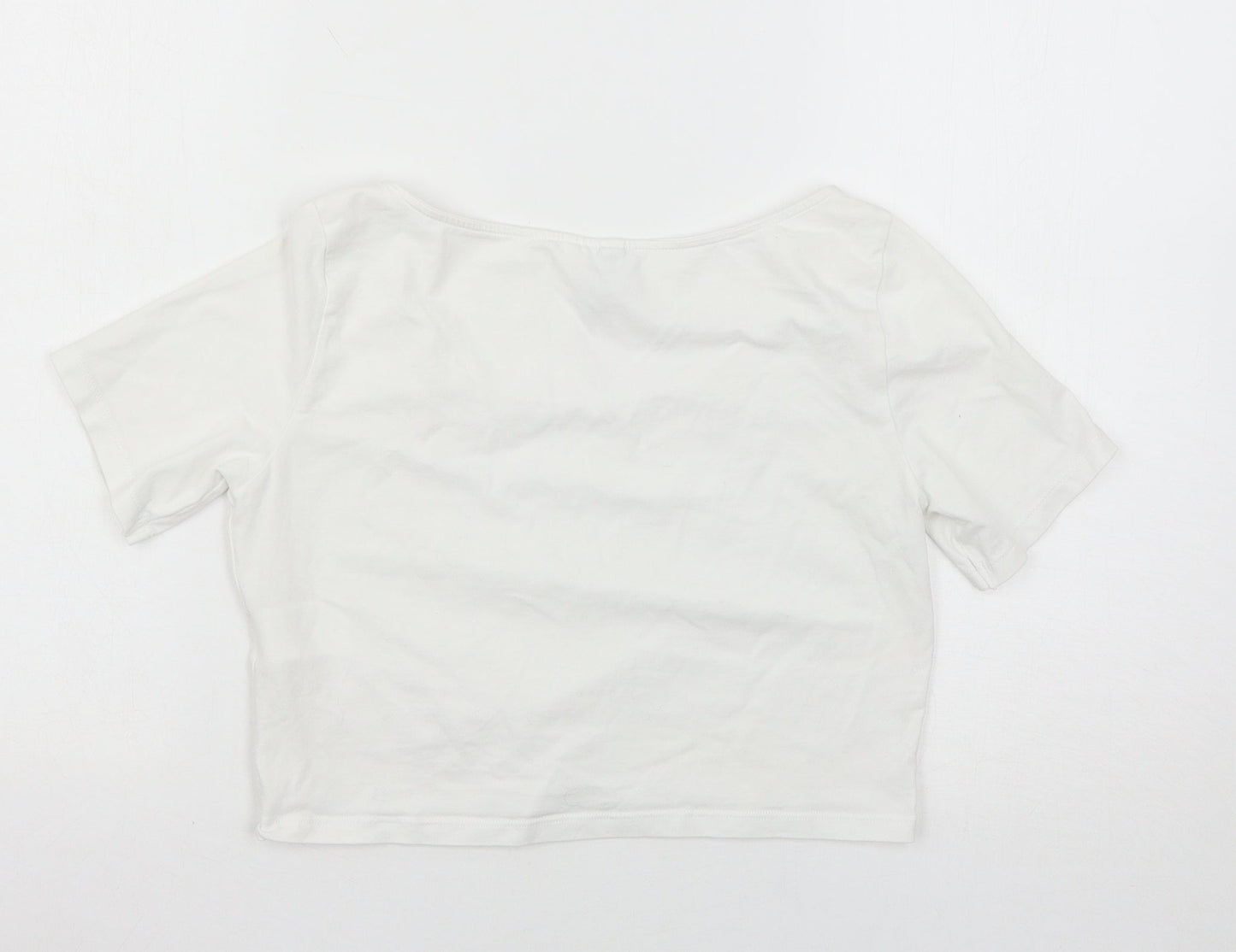 H&M Womens White   Basic T-Shirt Size M