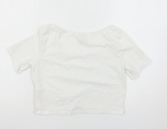 H&M Womens White   Basic T-Shirt Size M