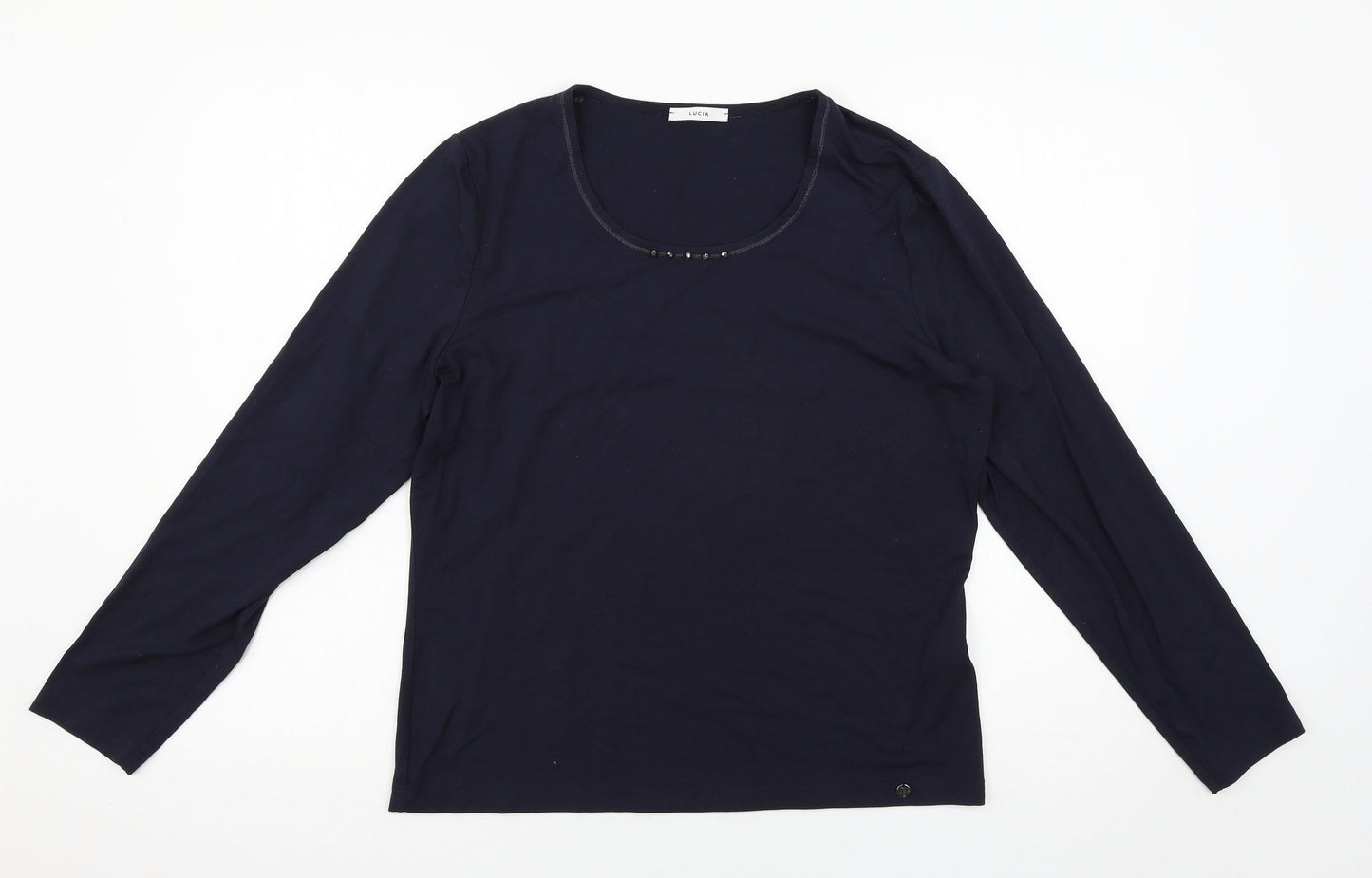 LUCIA Womens Blue   Basic T-Shirt Size 14
