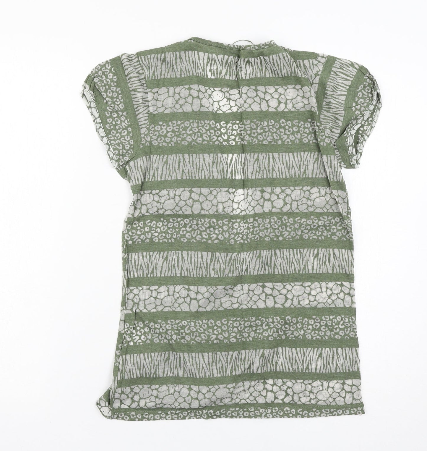 store twenty one Womens Green Striped  Cardigan Jumper Size 10