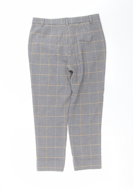 Marks and Spencer Womens Blue Check  Trousers  Size 10 L25 in