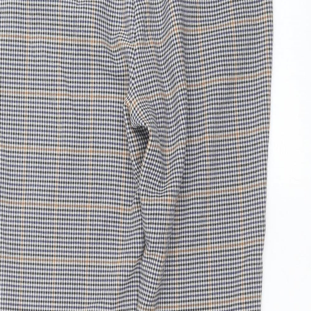 Marks and Spencer Womens Blue Check  Trousers  Size 10 L25 in