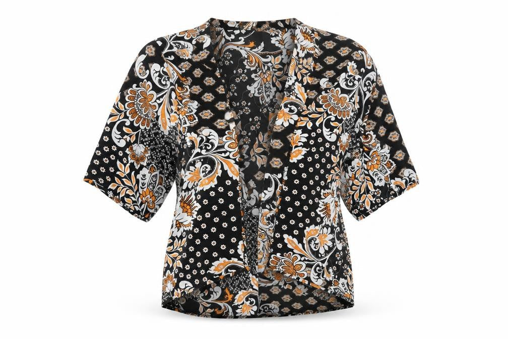 Boohoo Womens Black Floral  Cardigan Jumper Size S