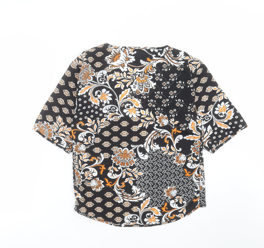 Boohoo Womens Black Floral  Cardigan Jumper Size S