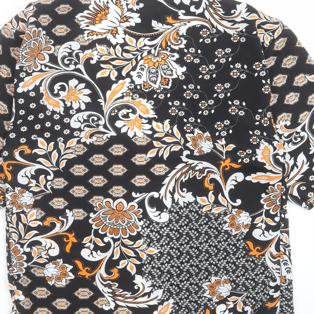 Boohoo Womens Black Floral  Cardigan Jumper Size S