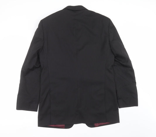Marks and Spencer Mens Black Striped  Jacket Suit Jacket Size 40