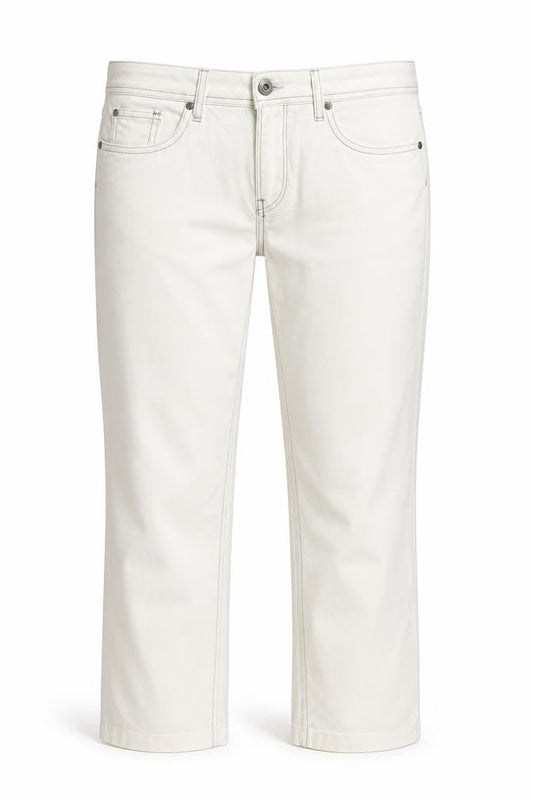 Crew Clothing Womens White  Denim Capri Jeans Size 32 in L27 in