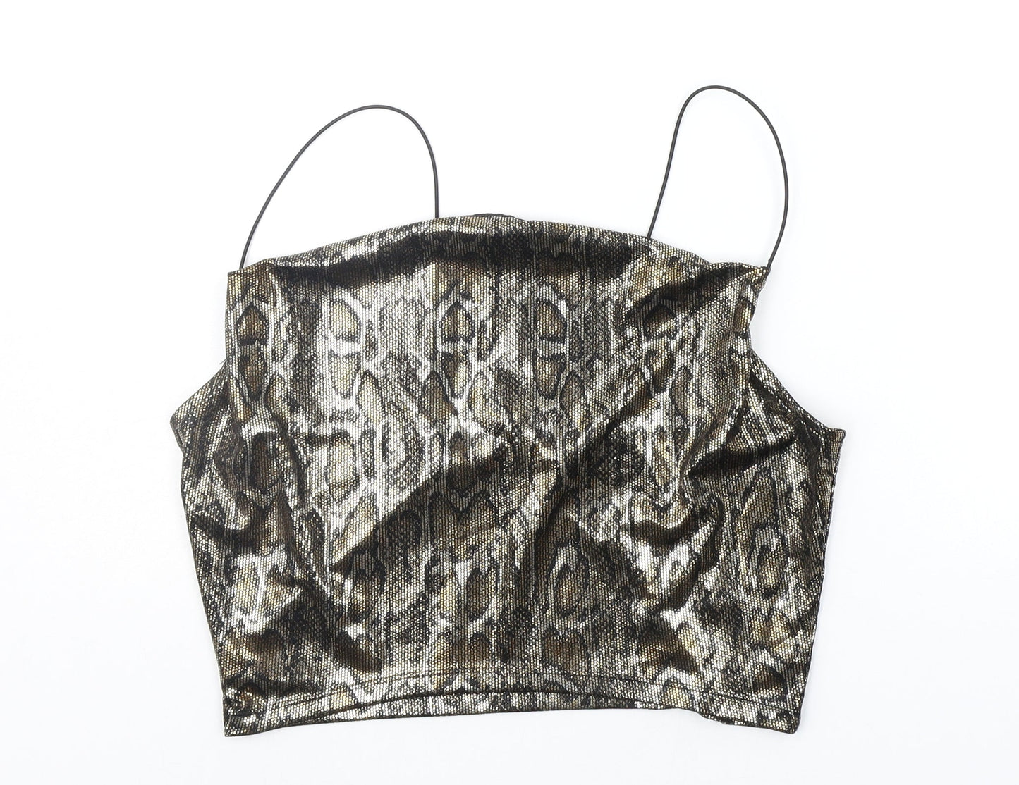 Divided Womens Gold Animal Print  Basic Tank Size M
