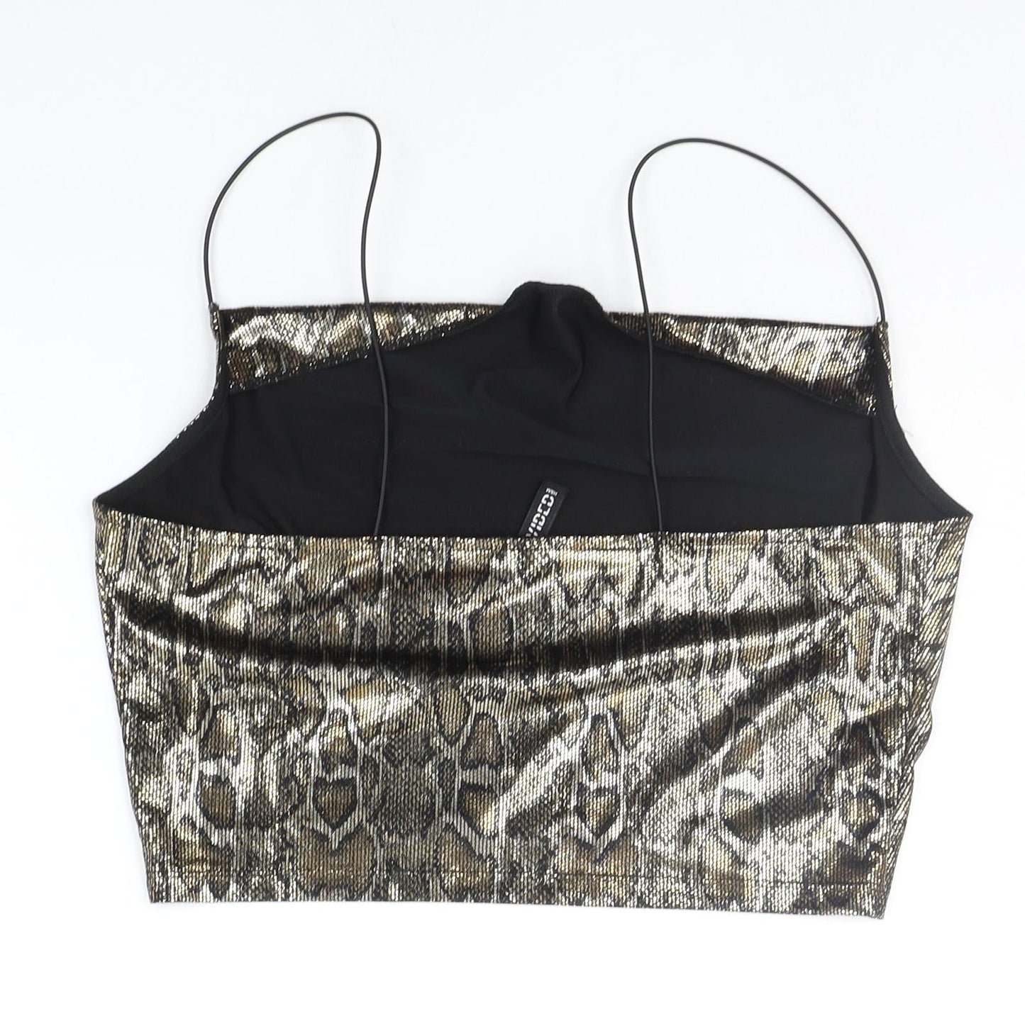 Divided Womens Gold Animal Print  Basic Tank Size M