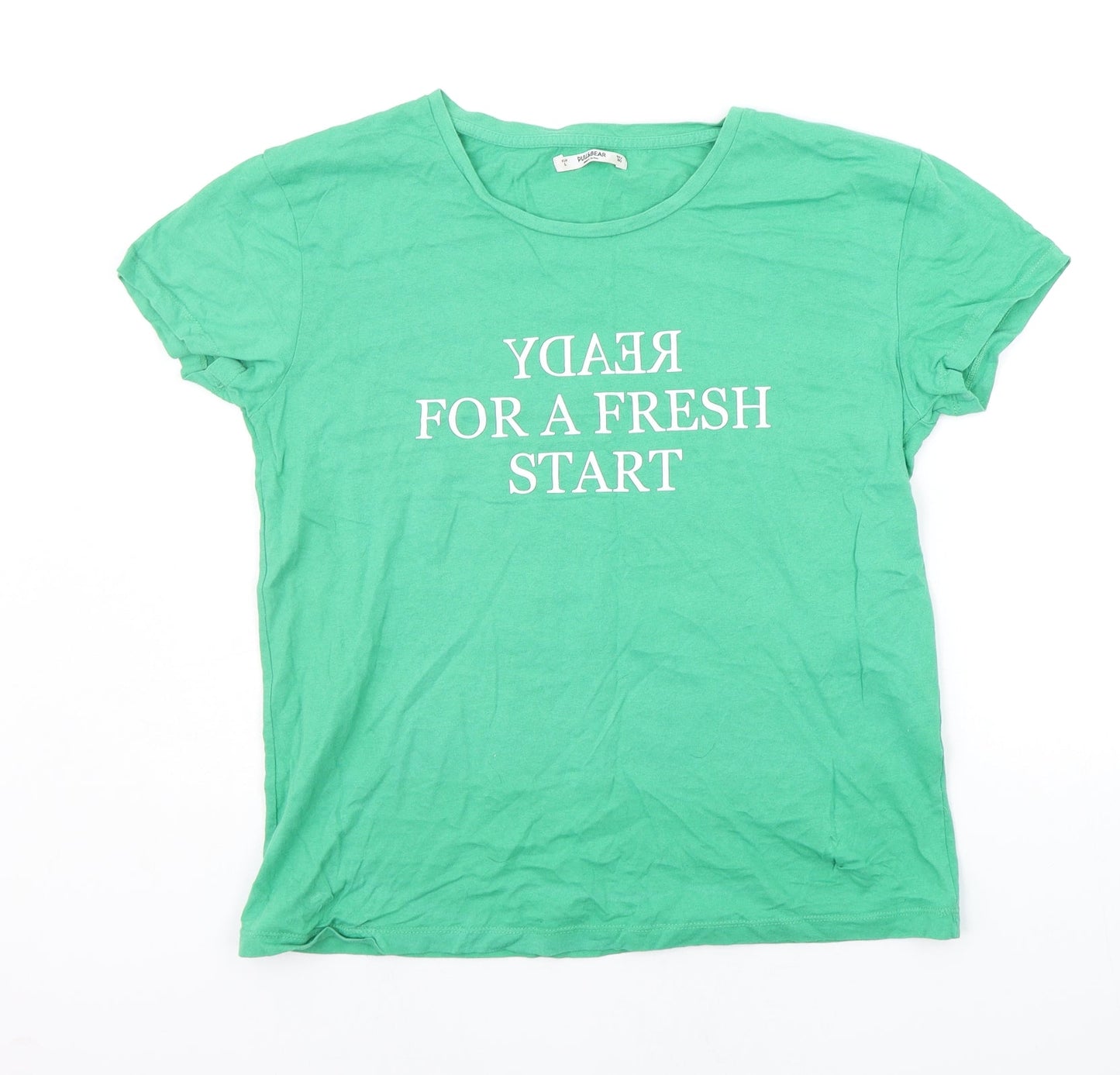 Pull&Bear Womens Green   Basic T-Shirt Size L