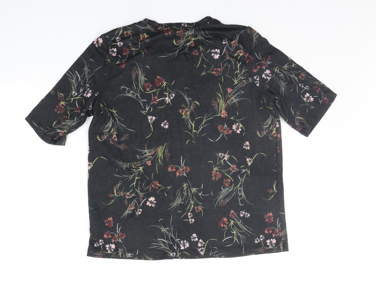 Marks and Spencer Womens Black Floral  Pullover Jumper Size 14