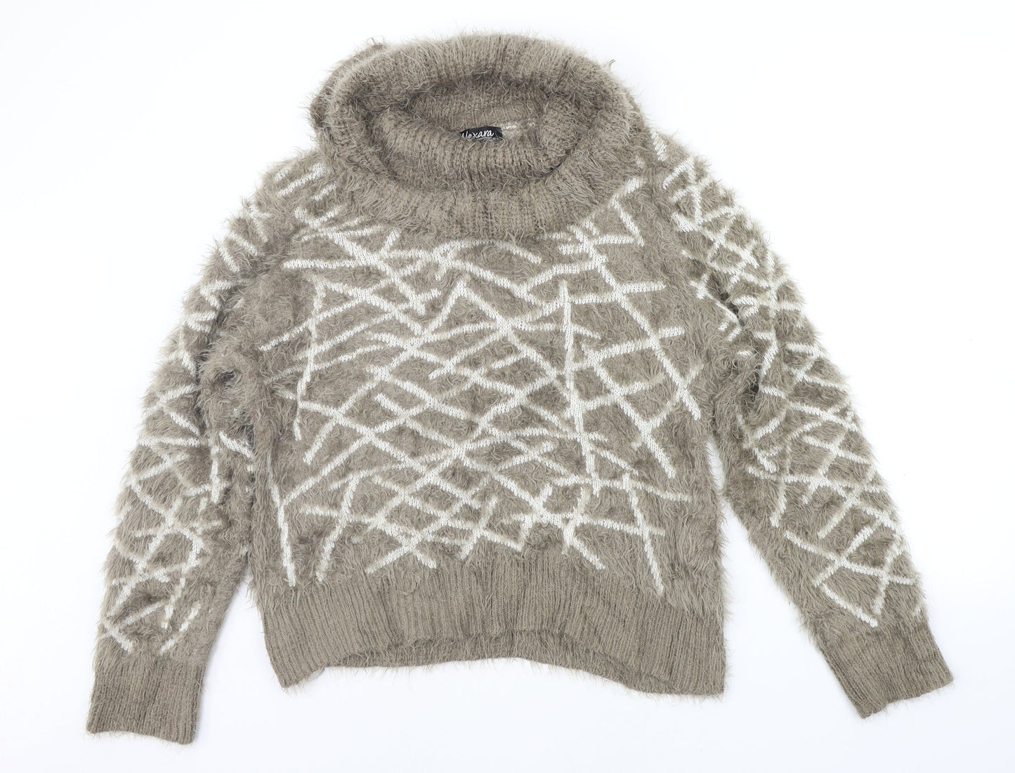Alexandra Womens Brown Geometric  Pullover Jumper Size XL