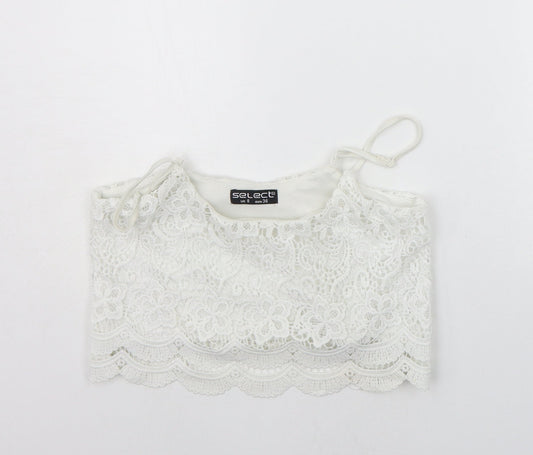Select Womens White   Basic Tank Size 8