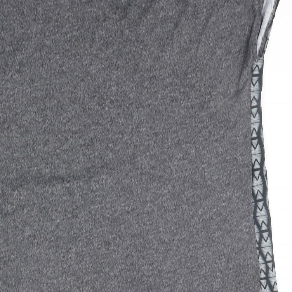 Yessica Womens Grey Geometric  Basic T-Shirt Size S