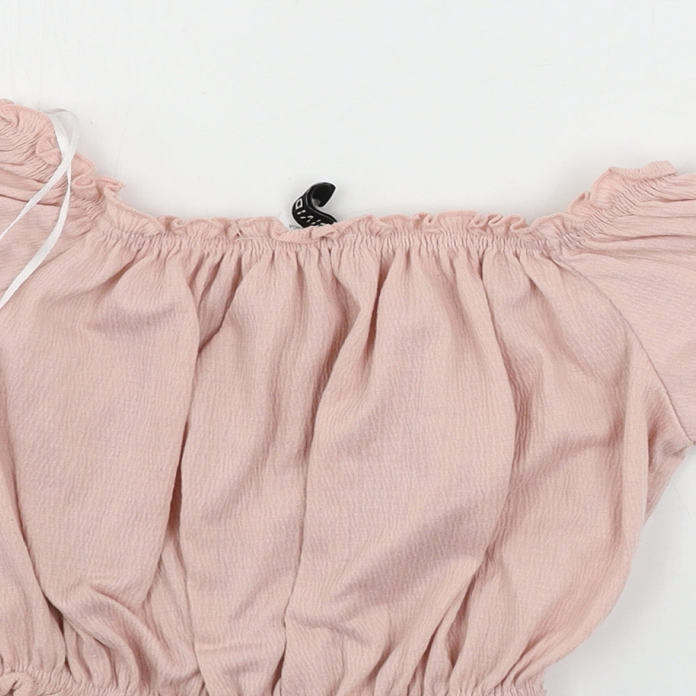 H&M Womens Pink   Cropped T-Shirt Size XS