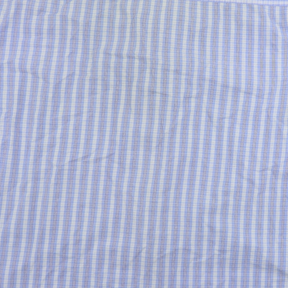 ZANTOS Mens Blue Striped   Button-Up Size 2XL
