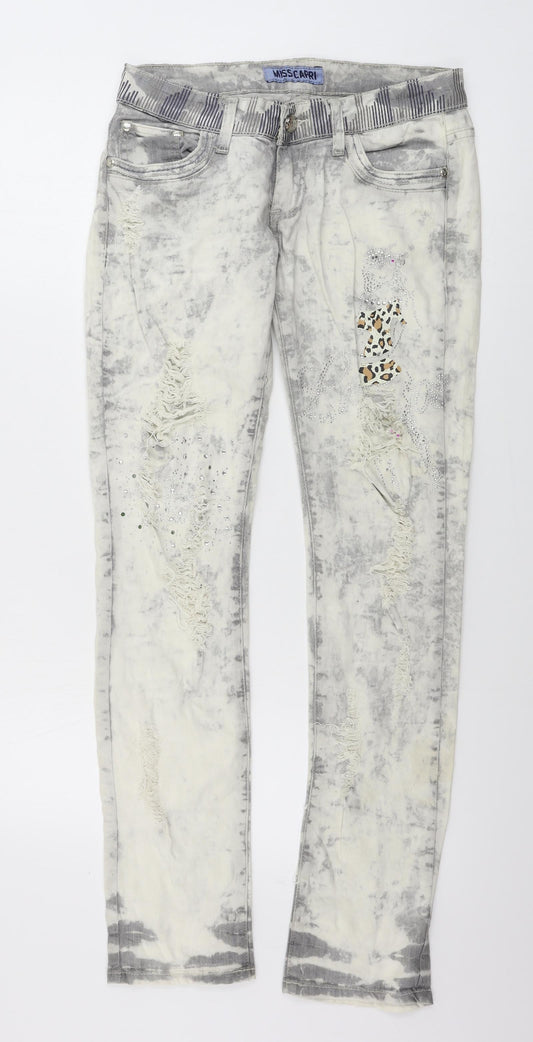 Miss Capri  Womens Ivory   Skinny Jeans Size 28 in L29 in