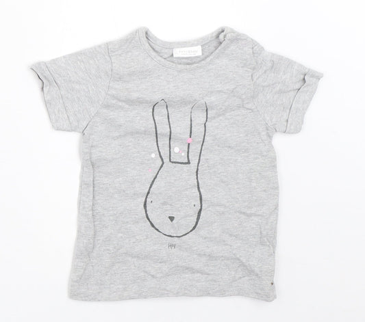 NEXT Girls Grey   Basic T-Shirt Size 3-6 Months