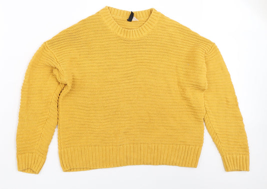 H&M Womens Yellow   Pullover Jumper Size M