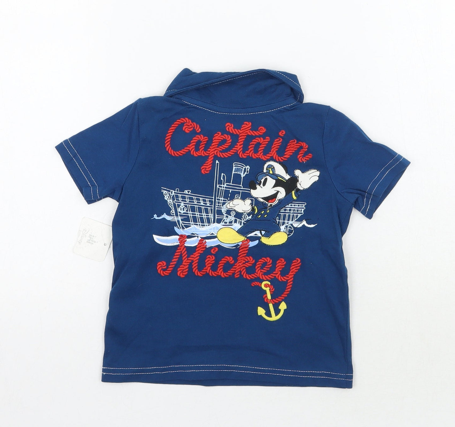 Disney Boys Blue   Basic Polo Size 12-18 Months