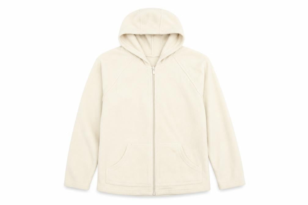 Marks & Spencer Womens Beige  Fleece Jacket Coat Size 18  - Piped detail