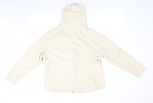 Marks and Spencer Womens Beige  Fleece Jacket Coat Size 18  - Piped detail
