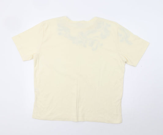 Poppy Womens Beige Paisley  Basic T-Shirt Size L