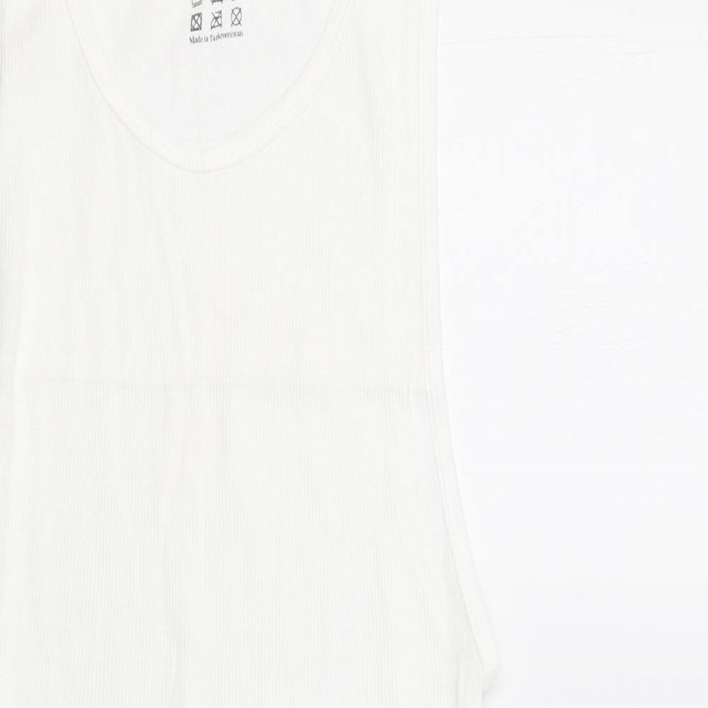 Preworn Womens White   Basic Tank Size XL