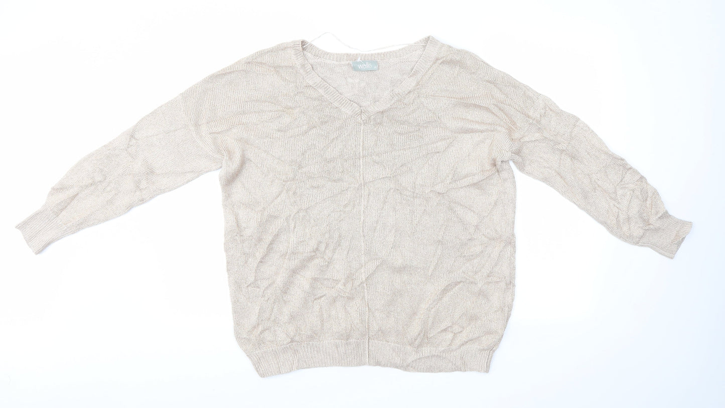 Wallis Womens Gold   Pullover Jumper Size M