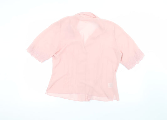 Country Casuals Womens Pink   Basic Button-Up Size 14
