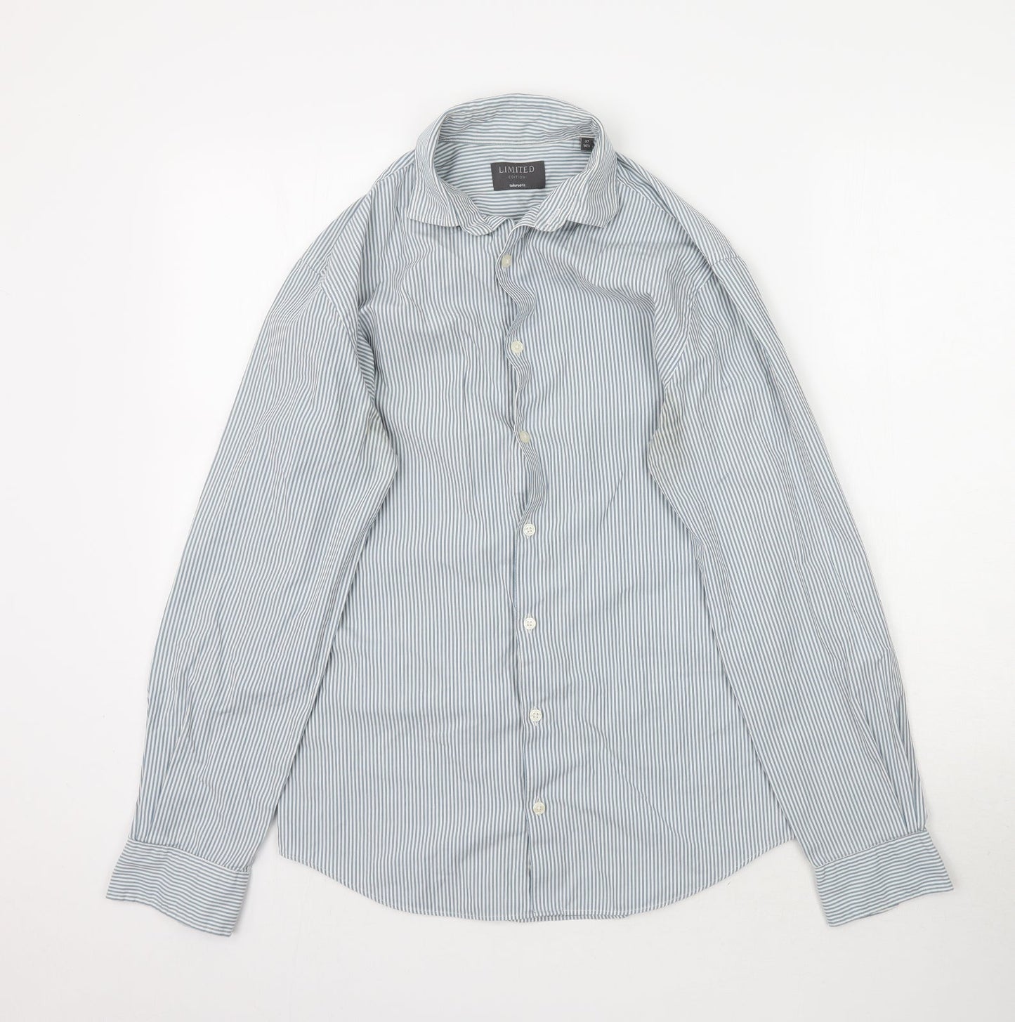 Marks and Spencer Mens Multicoloured Striped   Button-Up Size 14.5