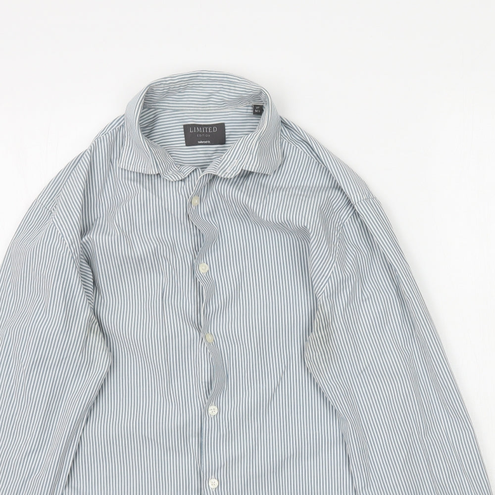 Marks and Spencer Mens Multicoloured Striped   Button-Up Size 14.5