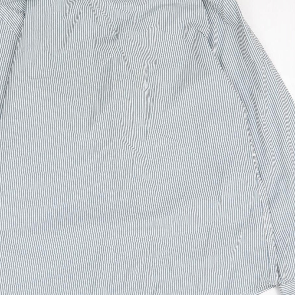Marks and Spencer Mens Multicoloured Striped   Button-Up Size 14.5