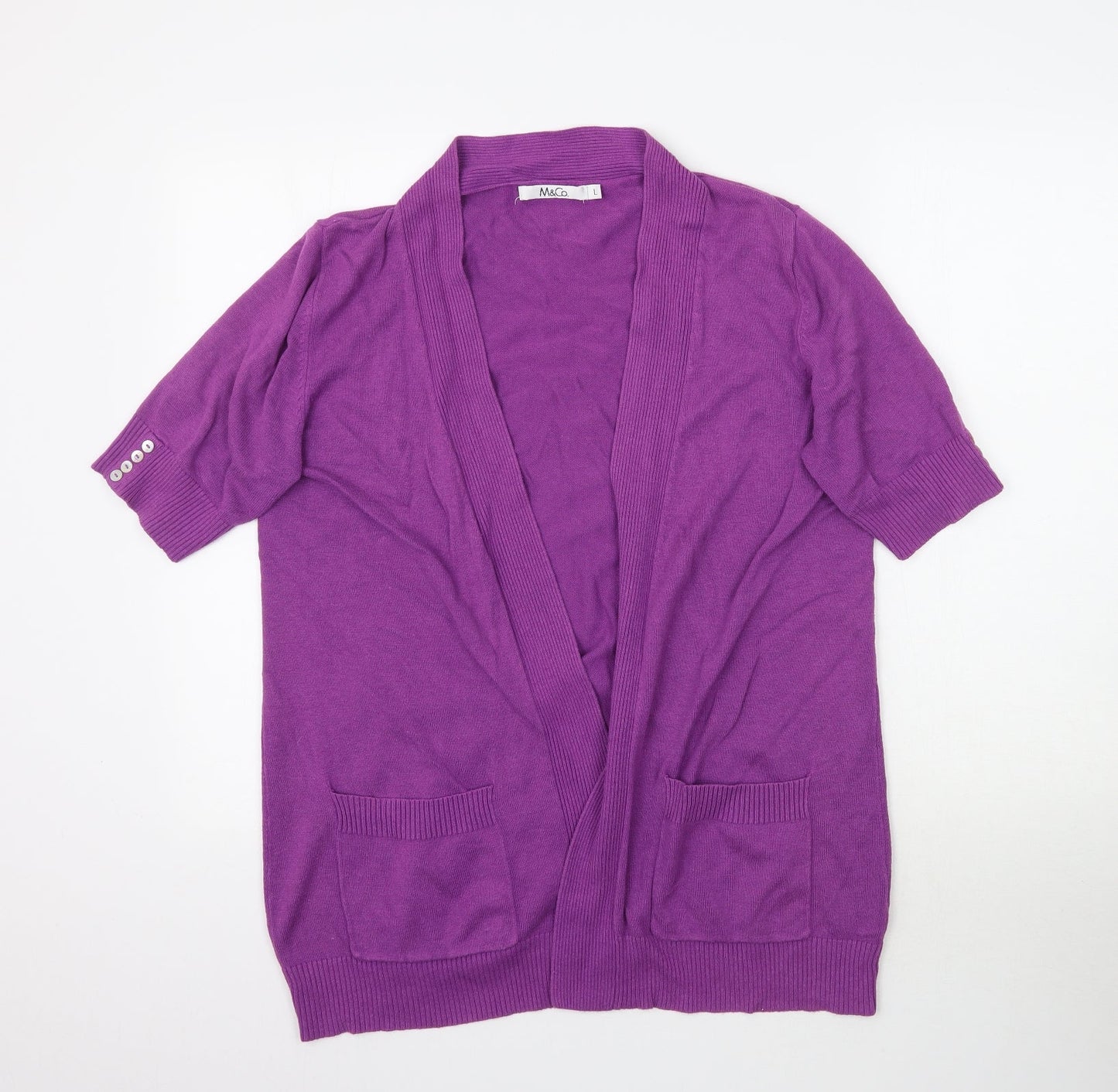 M&Co Womens Purple   Cardigan Jumper Size L