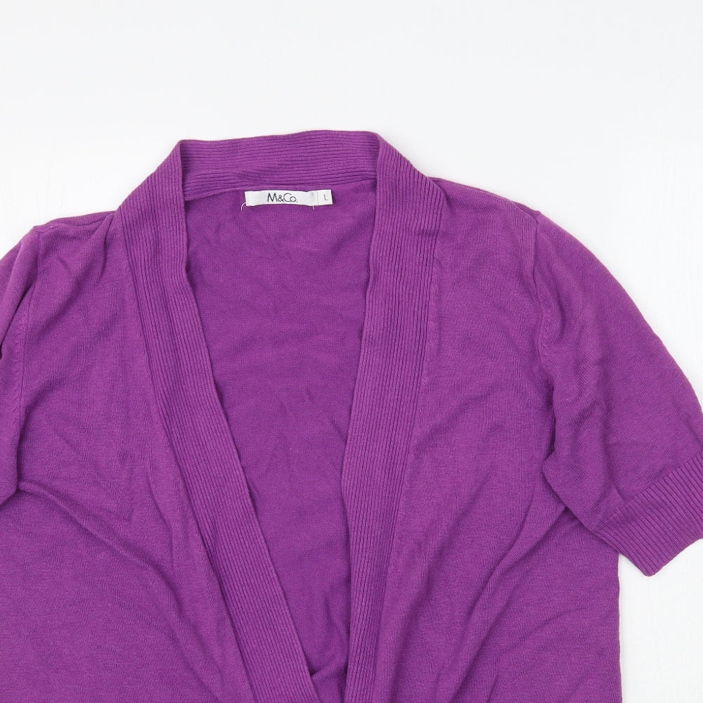 M&Co Womens Purple   Cardigan Jumper Size L
