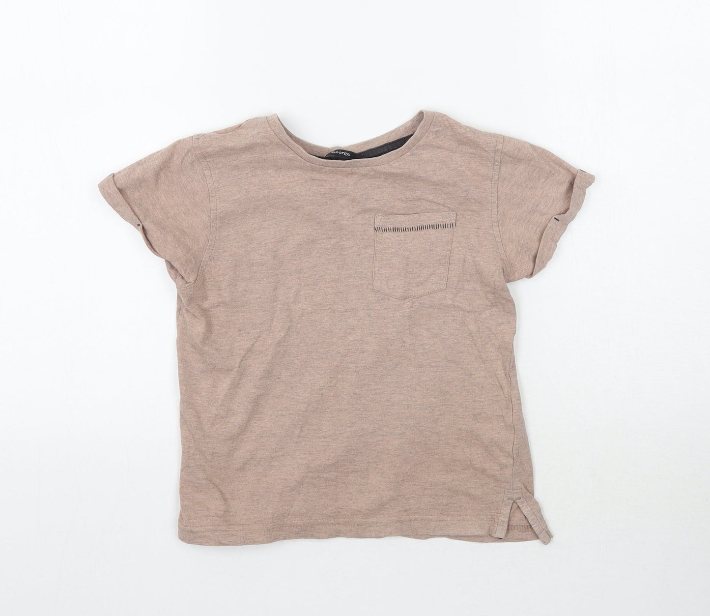 George Boys Beige   Basic T-Shirt Size 6-7 Years