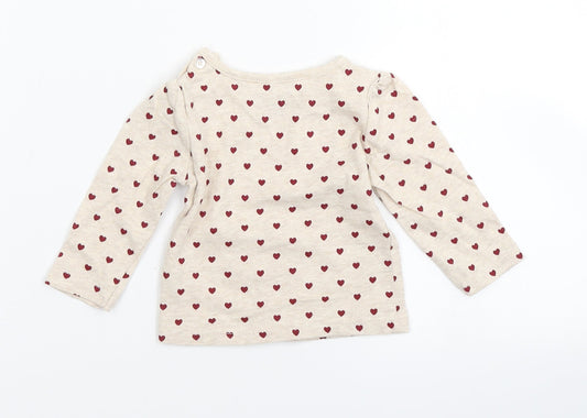 early days Girls Beige Polka Dot  Basic T-Shirt Size 0-3 Months
